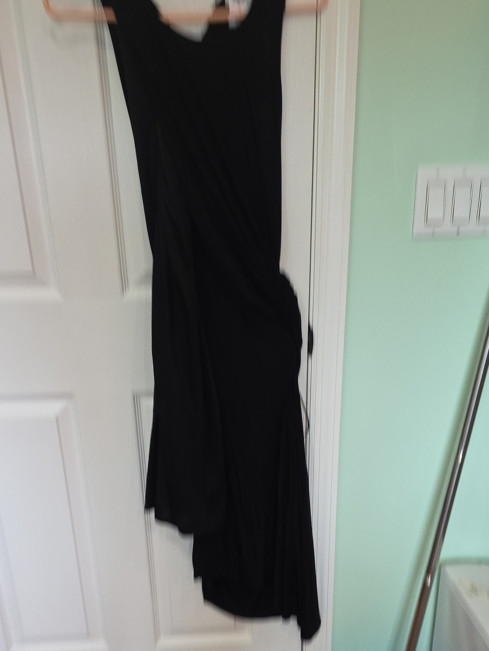 DKNY Black High-Low Asymmetric Maxi Skirt